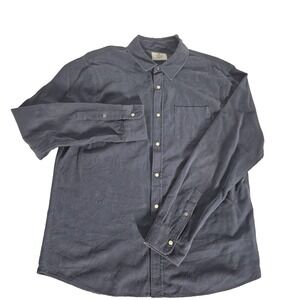 Marine Layer Shirt Mens Large Gray Corduroy Long Sleeve Pearl Snap Button Up